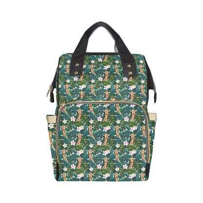 Giraffe Jungle Design Print Diaper Bag Backpack