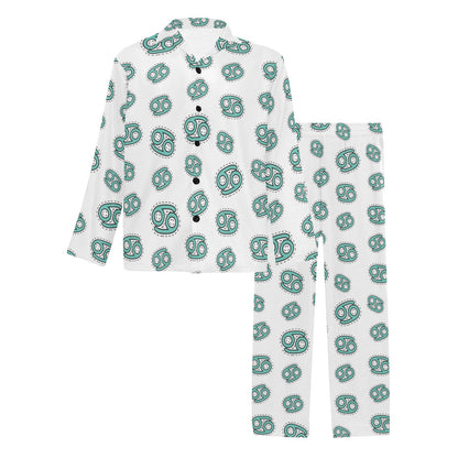 Cancer Zodiac Pattern Print Design 04 Men's Long Pajama Set