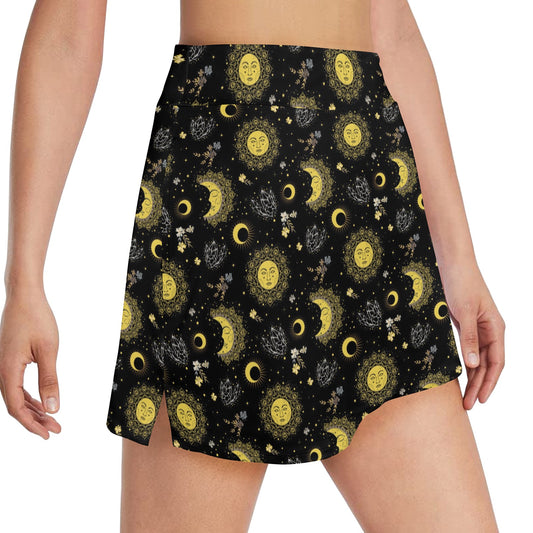 Sun Moon Print Design LKS301 17" Golf & Pickleball Skort with Pockets