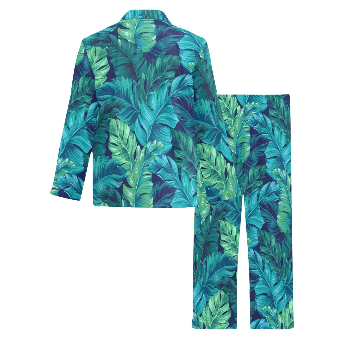 Banana Leaf Pattern Print Design BL05 Men's Long Pajama Set