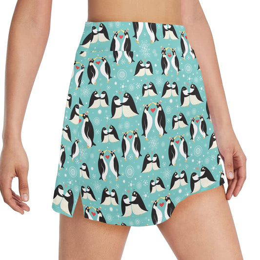 Penguin Love Print 17" Golf & Pickleball Skort with Pockets