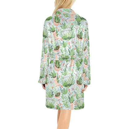 Gardening Pattern Print Design G04 Women's Fleece Robe
