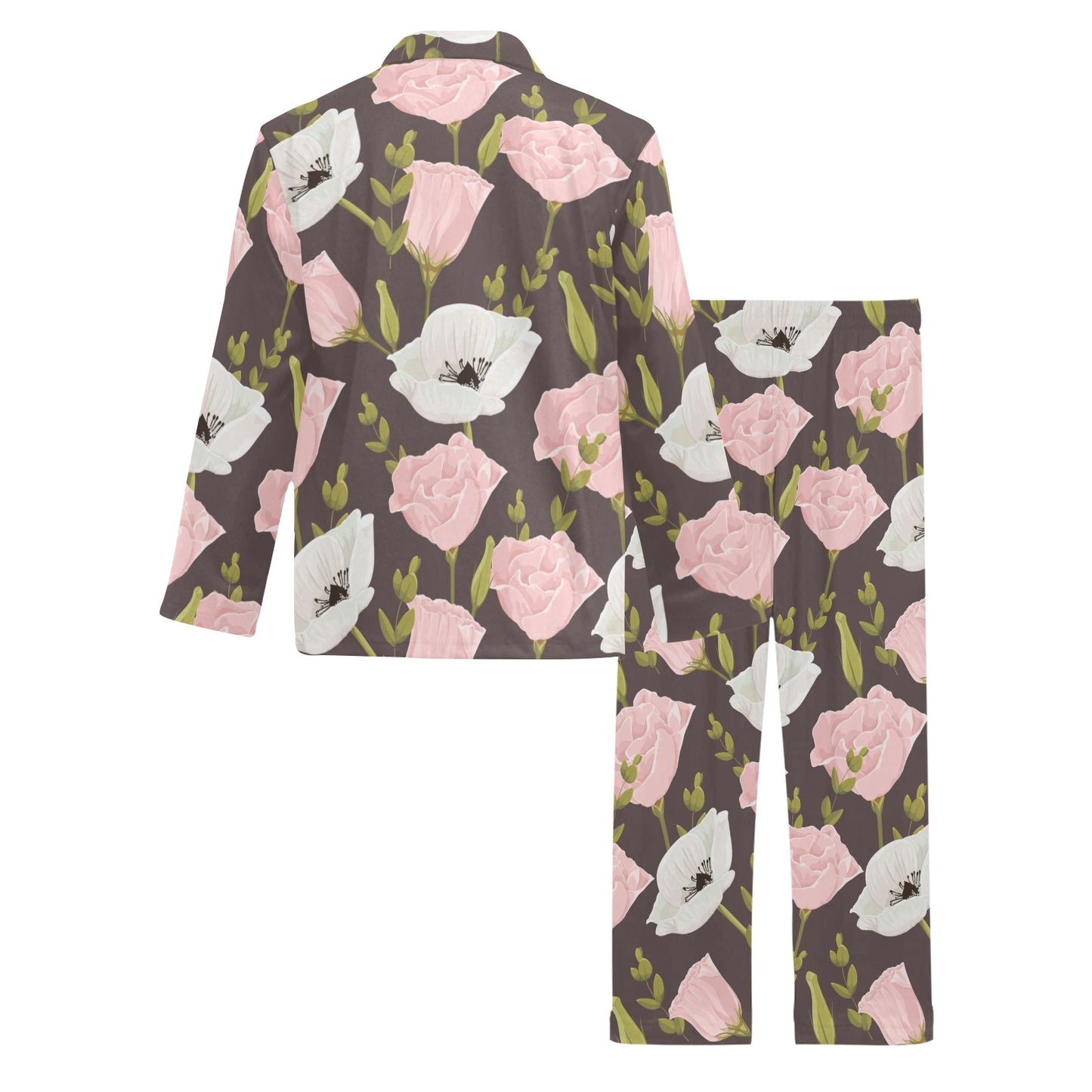 Anemone Pattern Print Design AM011 Men's Long Pajama Set