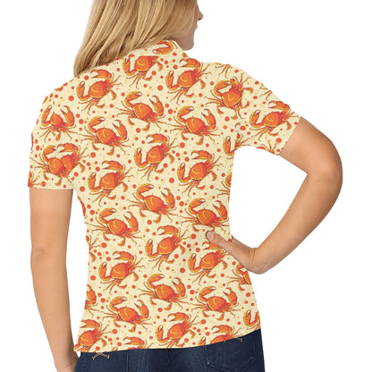 Crab Pattern Print Design 01 Women's Polo Shirt