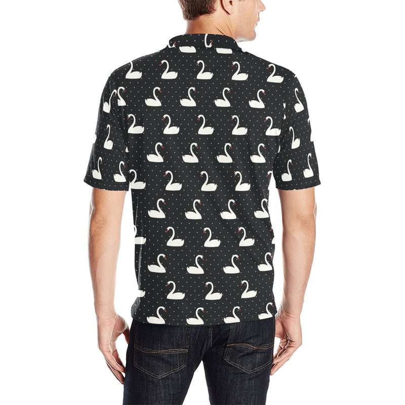 Swan Print Design LKS401 Men Polo Shirt