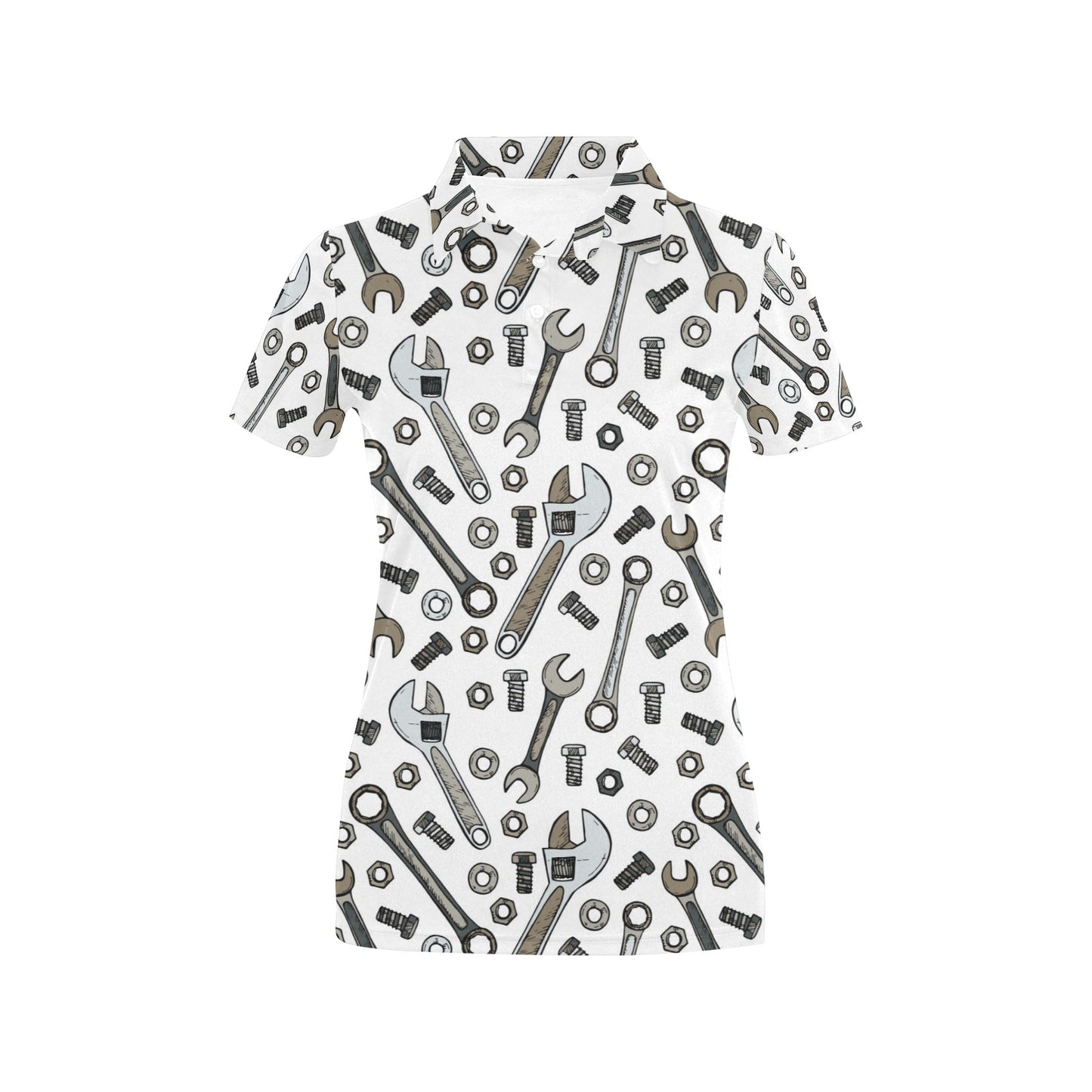 Mechanic Pattern Print Design 03 Women's Polo Shirt