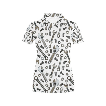 Mechanic Pattern Print Design 03 Women's Polo Shirt