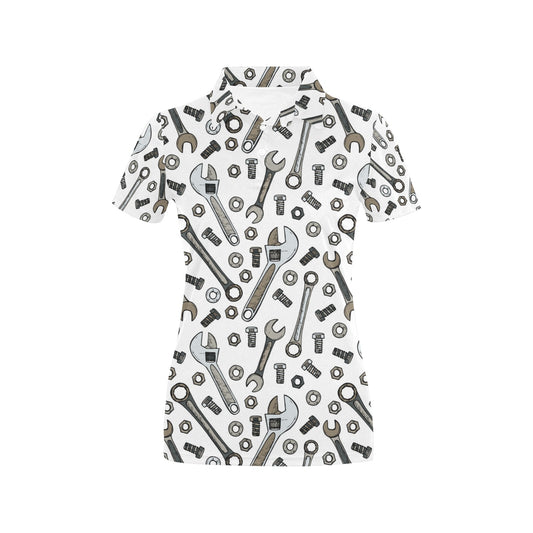 Mechanic Pattern Print Design 03 Women's Polo Shirt