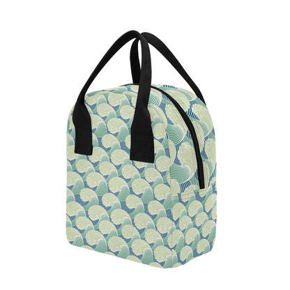 Wave Japan Style Print Design LKS302 Insulated Lunch Bag