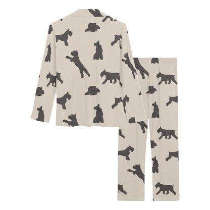 Schnauzers Pattern Print Design A06 Women's Long Pajama Set