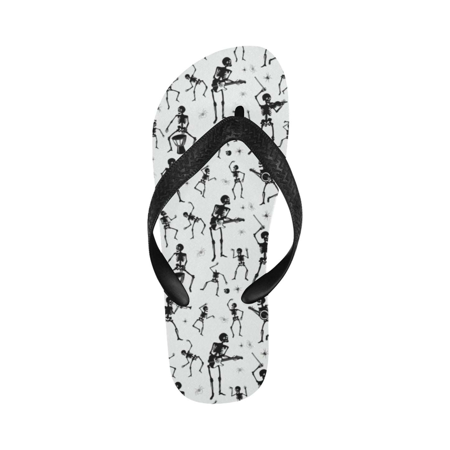 Skeleton Music Player Print Design LKS303 Flip Flops
