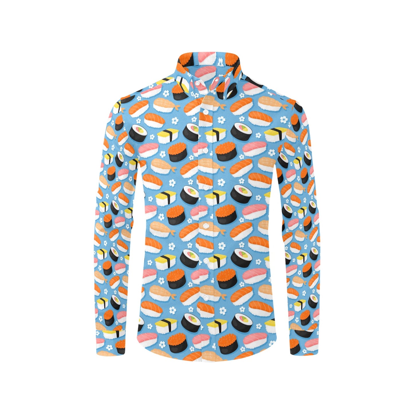 Sushi Print Design LKS304 Men's Long Sleeve Dress Shirt