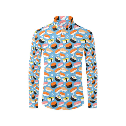 Sushi Print Design LKS304 Men's Long Sleeve Dress Shirt