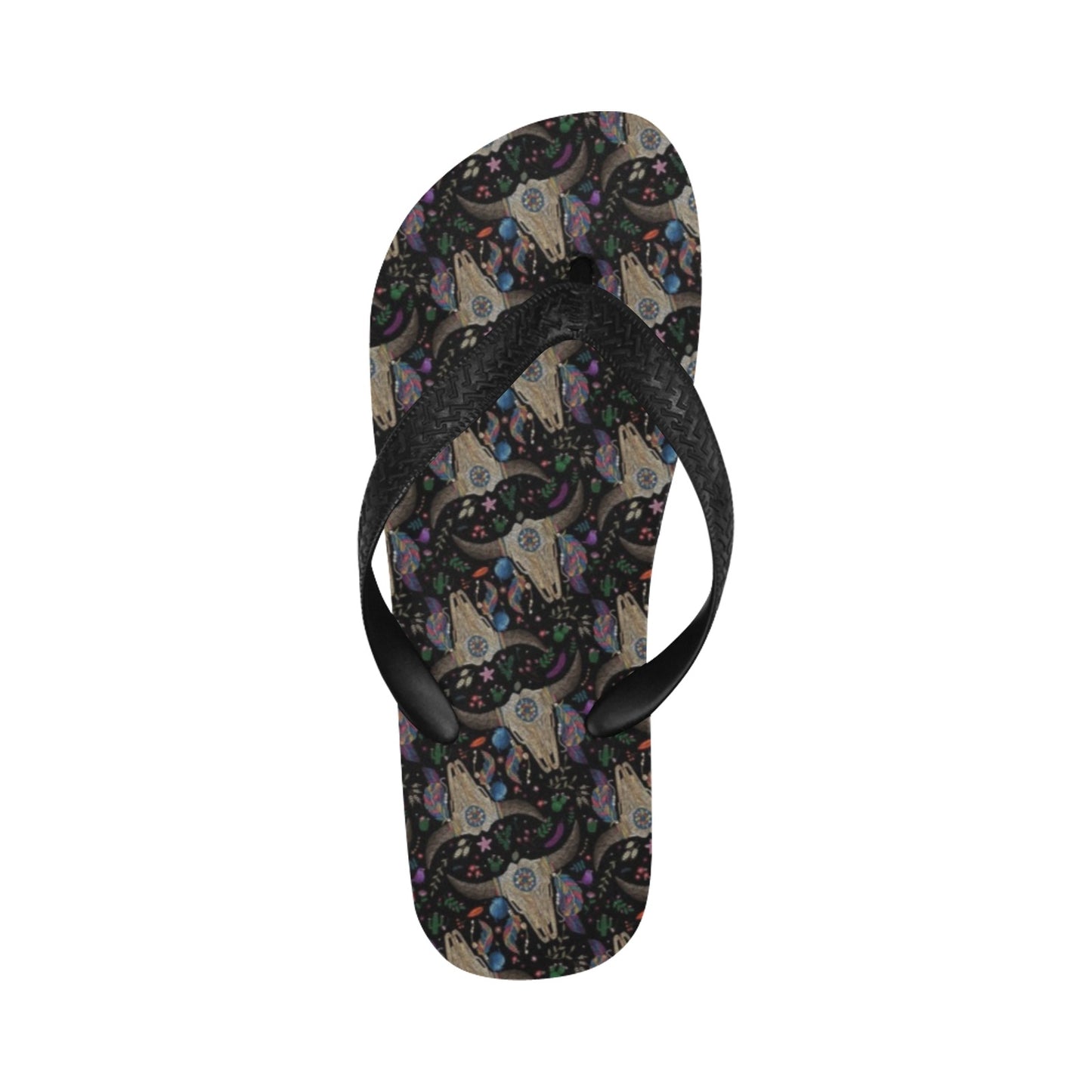 Buffalo Head Print Design LKS401 Flip Flops