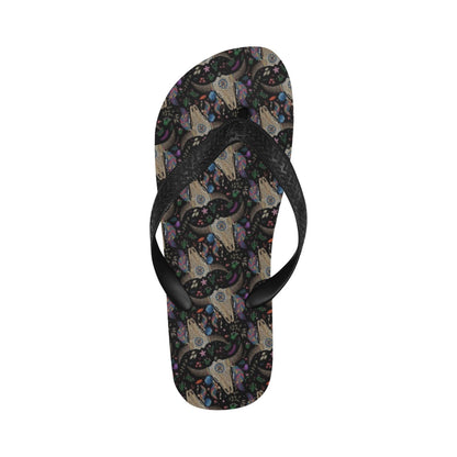 Buffalo Head Print Design LKS401 Flip Flops