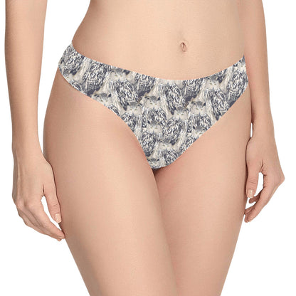 Owl Realistic Themed Design Print Women's Thongs