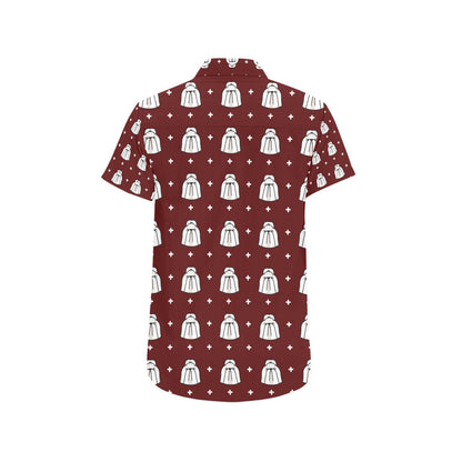 Shih Tzu Print Design LKS301 Men Short Sleeve Button Up Shirt