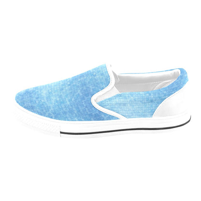 Swimming Pool Print Design LKS302 White Slip Ons Canvas Women's Shoes