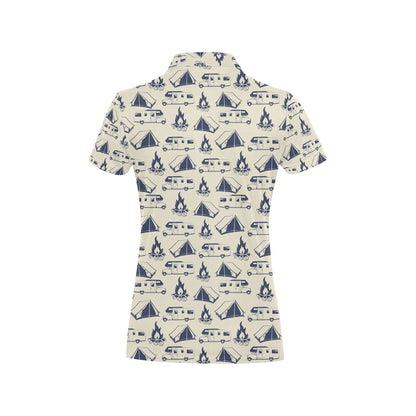 Campfire Pattern Print Design 01 Women's Polo Shirt