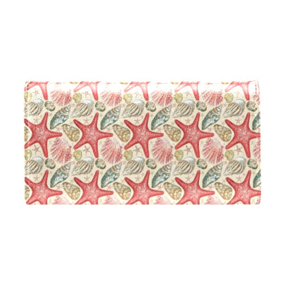 Seashell Print Design LKS301 Women's Trifold Wallet