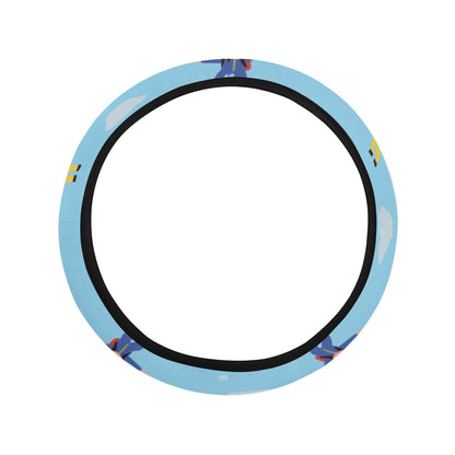 Skydiver Print Design LKS304 Steering Wheel Cover with Elastic Edge