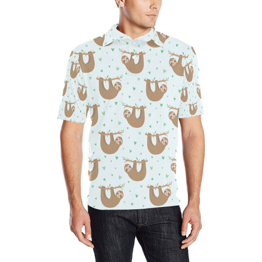 Sloth Print Design LKS308 Men Polo Shirt