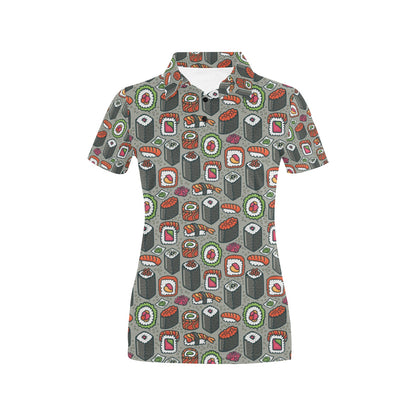 Sushi Print Design LKS301 Women's Polo Shirt