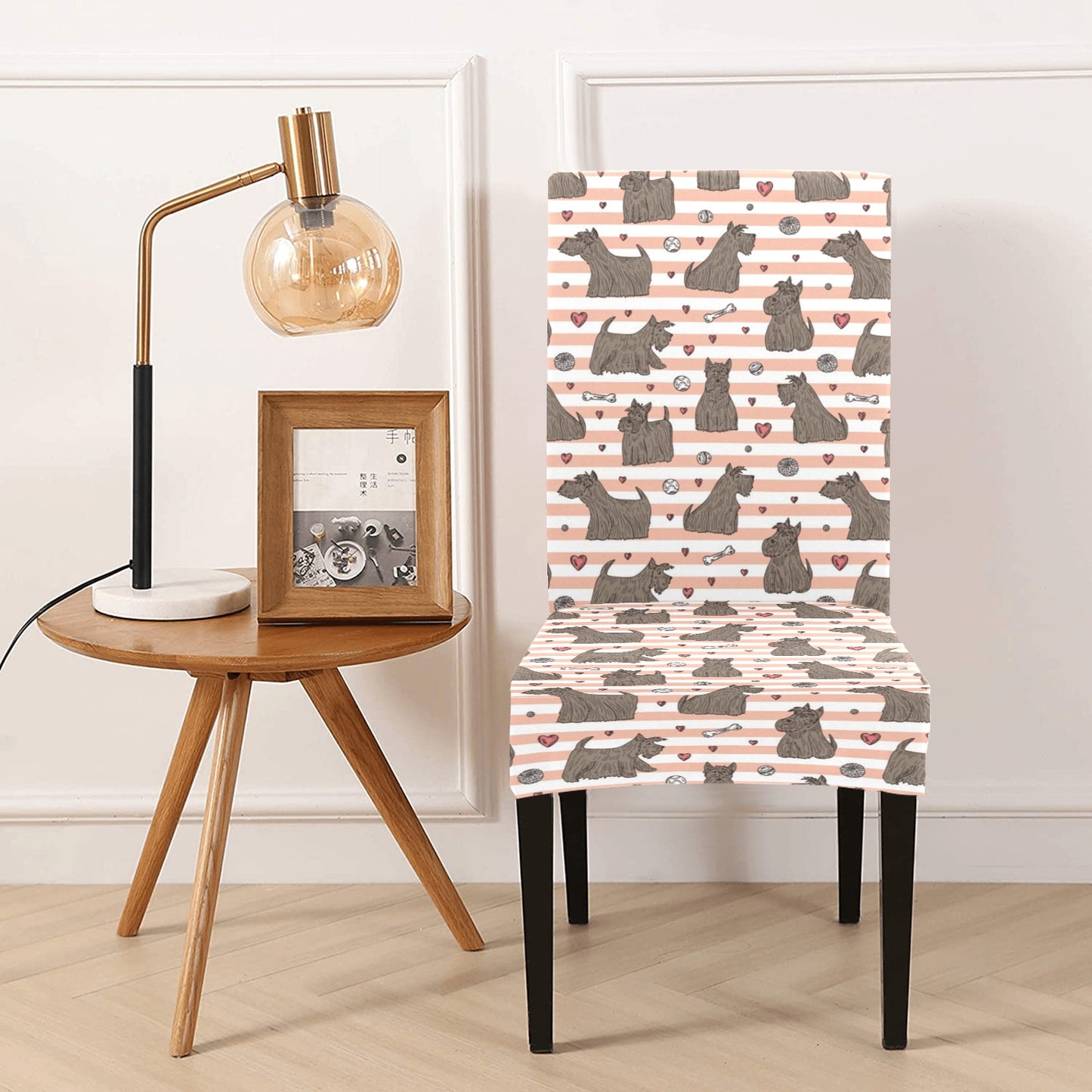 Scottish Terriers Print Design LKS3016 Dining Chair Slipcover