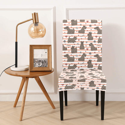 Scottish Terriers Print Design LKS3016 Dining Chair Slipcover