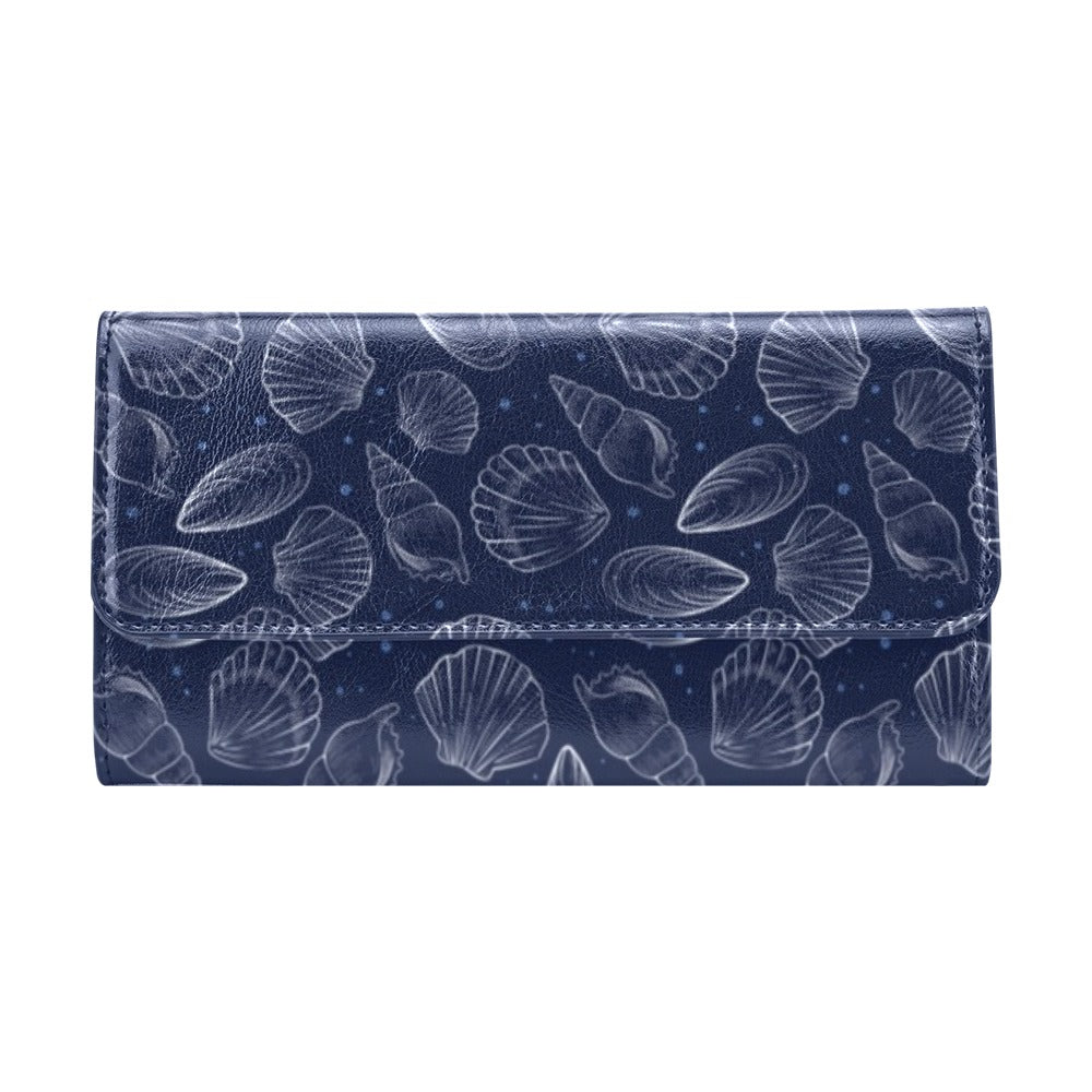 Seashell Print Design LKS3011 Women's Trifold Wallet