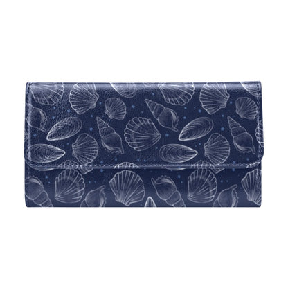 Seashell Print Design LKS3011 Women's Trifold Wallet