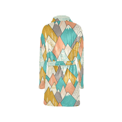 Mountain Pattern Print Design 02 Women's Fleece Robe
