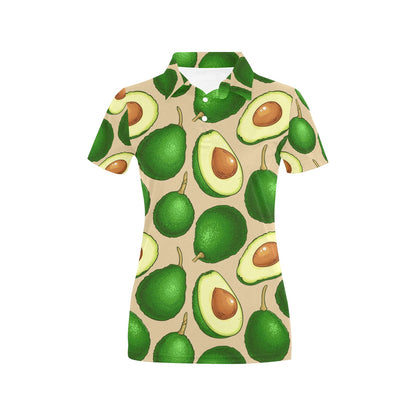 Avocado Pattern Print Design AC010 Women's Polo Shirt