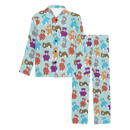 Bear Cute Pattern Print Design 03 Men's Long Pajama Set