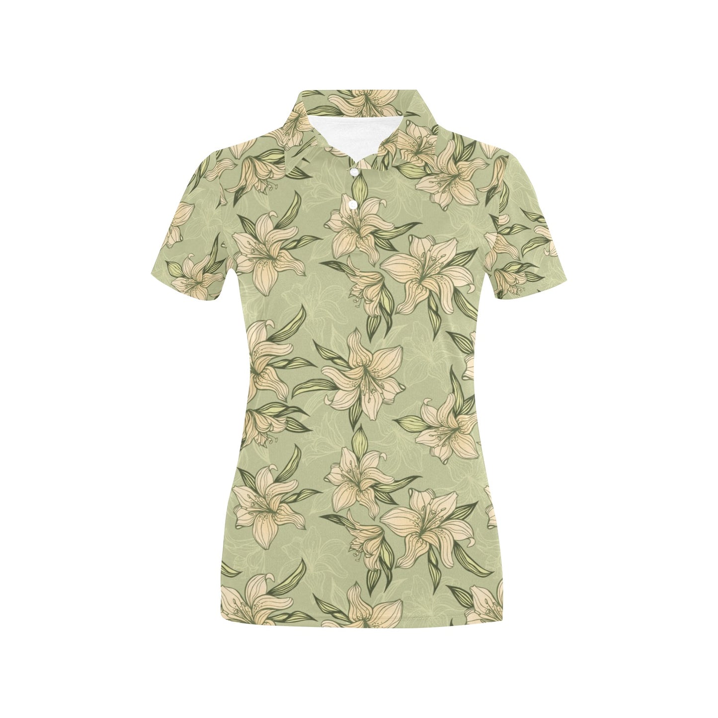 Lily Pattern Print Design LY06 Women's Polo Shirt