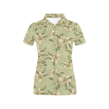 Lily Pattern Print Design LY06 Women's Polo Shirt