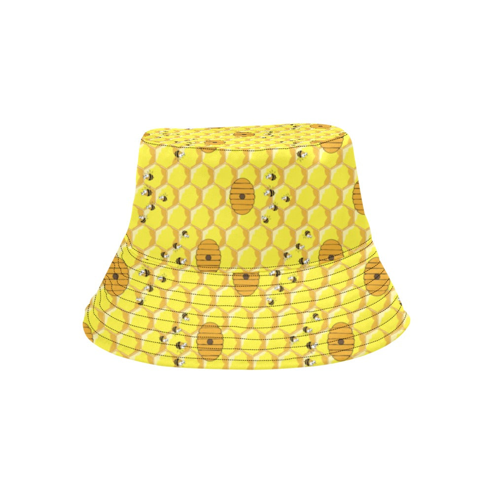 Honey Bee Print Design LKS303 Unisex Bucket Hat