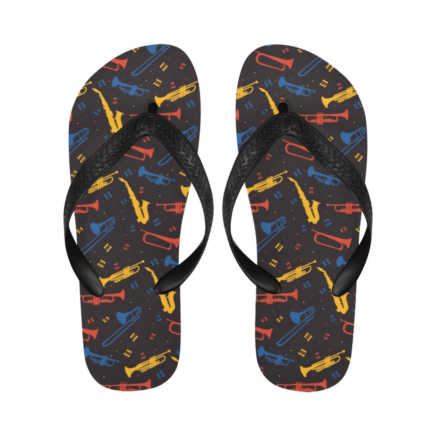 Saxophone Print Design LKS407 Flip Flops