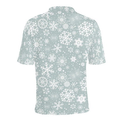 Snowflake Print Design LKS303 Men Polo Shirt