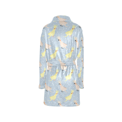 Cockatiel Pattern Print Design 03 Women's Fleece Robe