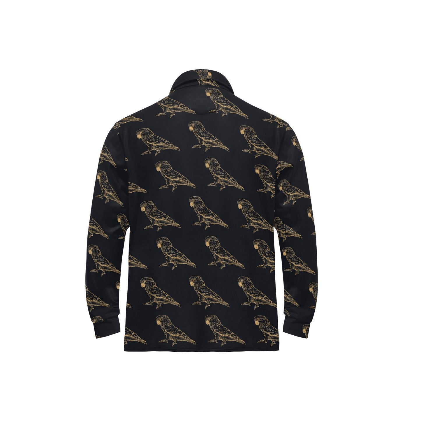 Parakeet Pattern Print Design A04 Long Sleeve Polo Shirt For Men's