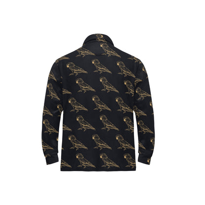 Parakeet Pattern Print Design A04 Long Sleeve Polo Shirt For Men's