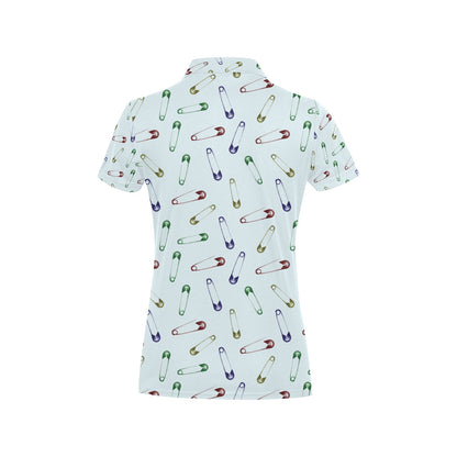 Safety Pin Print Design LKS303 Women's Polo Shirt