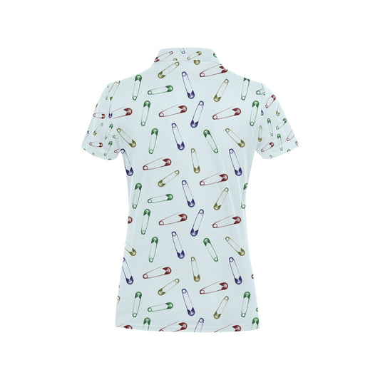 Safety Pin Print Design LKS303 Women's Polo Shirt