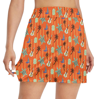 Ukulele Print Design LKS402 17" Golf & Pickleball Skort with Pockets