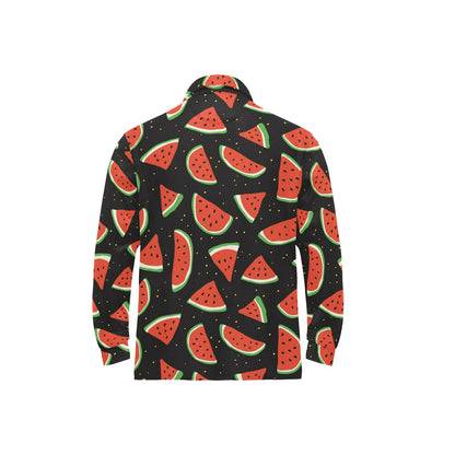 Watermelon Pattern Print Design WM09 Long Sleeve Polo Shirt For Men's