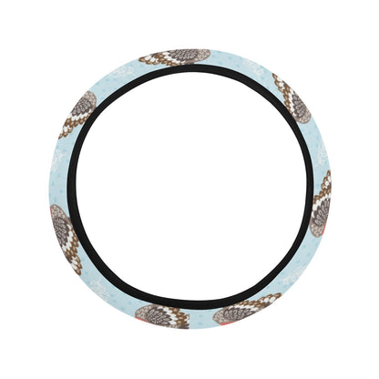 Turkey Print Design LKS403 Steering Wheel Cover with Elastic Edge
