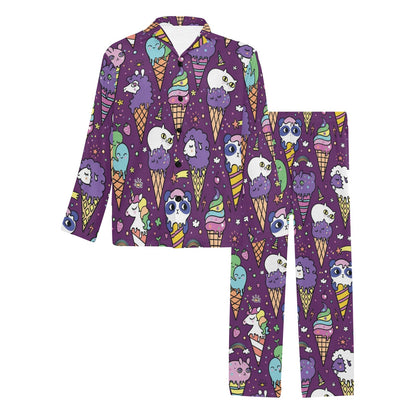 Ice Cream Pattern Print Design IC07 Men's Long Pajama Set
