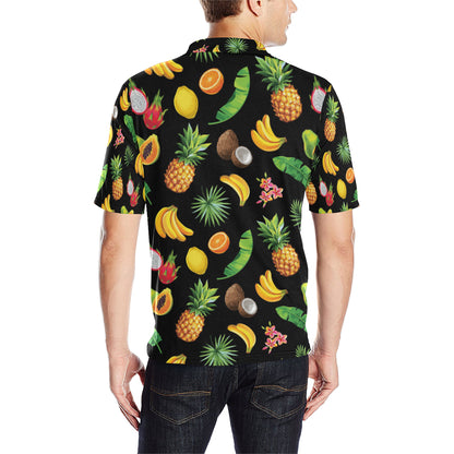 Tropical Fruits Pattern Print Design TF03 Men Polo Shirt