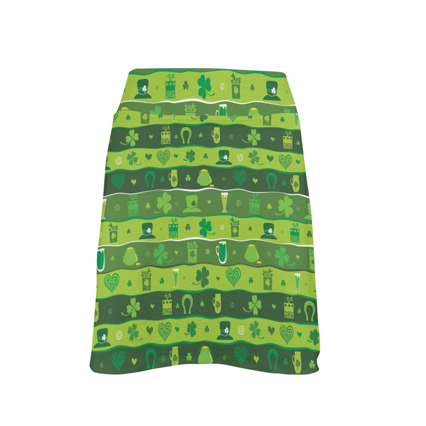 Shamrock Print Design LKS303 17" Golf & Pickleball Skort with Pockets
